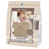 Go Handmade Knitting Crochet Kit Baby Cardigan - Walnut